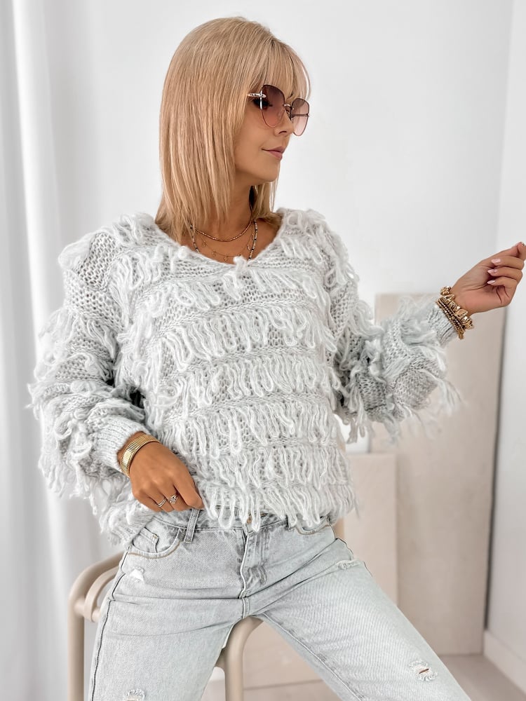 SWETER FELICITE SZARY