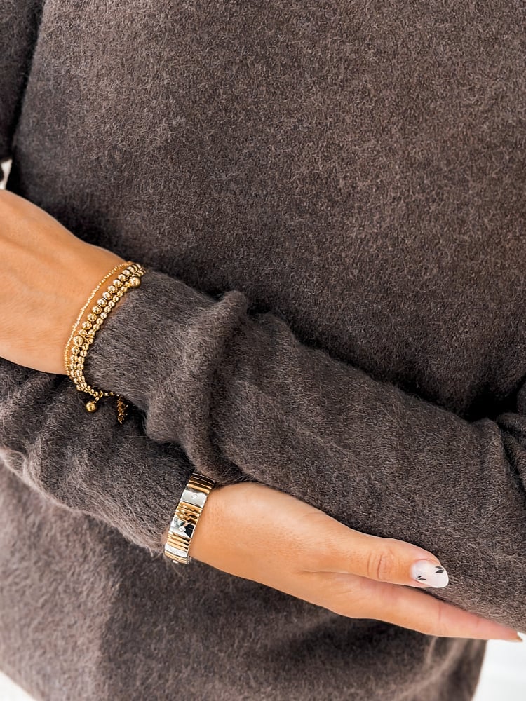 SWETER HARTFIELD BRĄZOWY