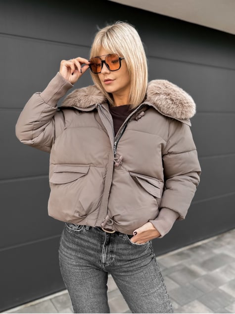 KURTKA AURORA CIEMNOBEŻOWA