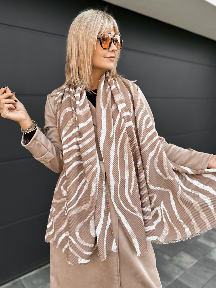 SZAL CARIBOSA BEŻOWY