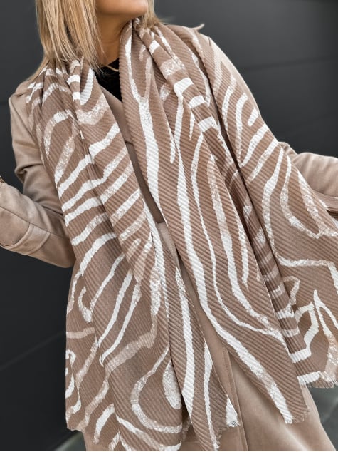 SZAL CARIBOSA BEŻOWY