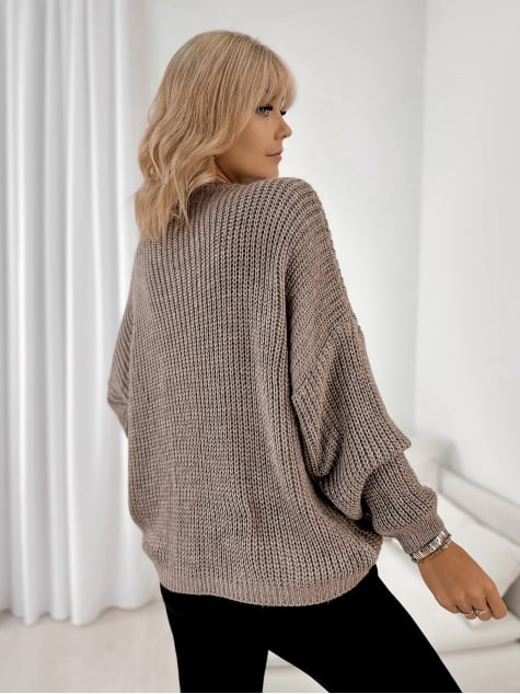 SWETER LAWRENCE CIEMNOBEŻOWY