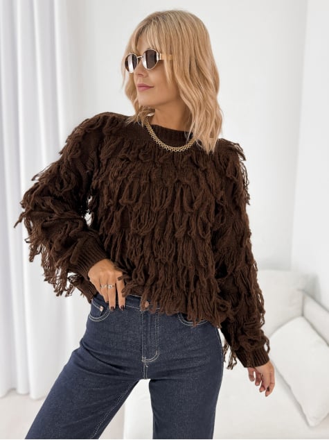 SWETER LEPTIS BRĄZOWY