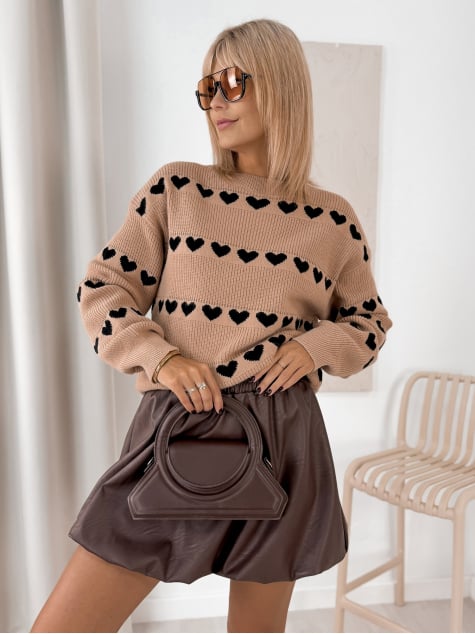 SWETER ELEONOR KARMELOWY
