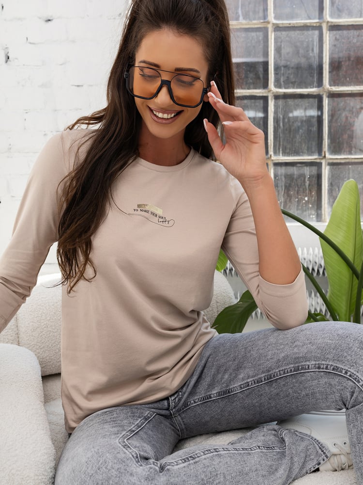 BLUZKA HAPPY BEŻOWA