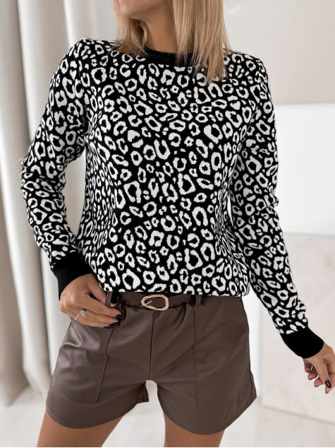 SWETER ANTONELLA CZARNO-BIAŁY