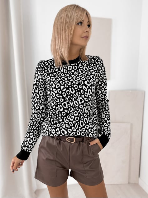 SWETER ANTONELLA CZARNO-BIAŁY