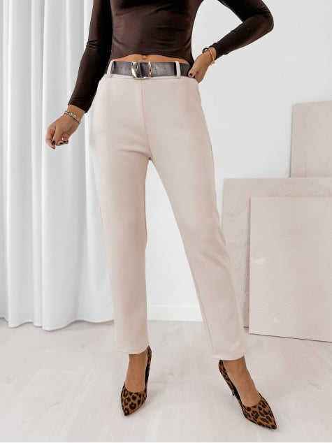 SPODNIE CARLOTTE BEŻOWE