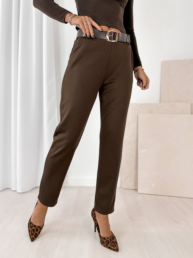 SPODNIE CARLOTTE BRĄZOWE