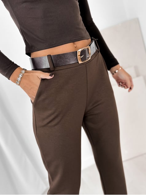 SPODNIE CARLOTTE BRĄZOWE