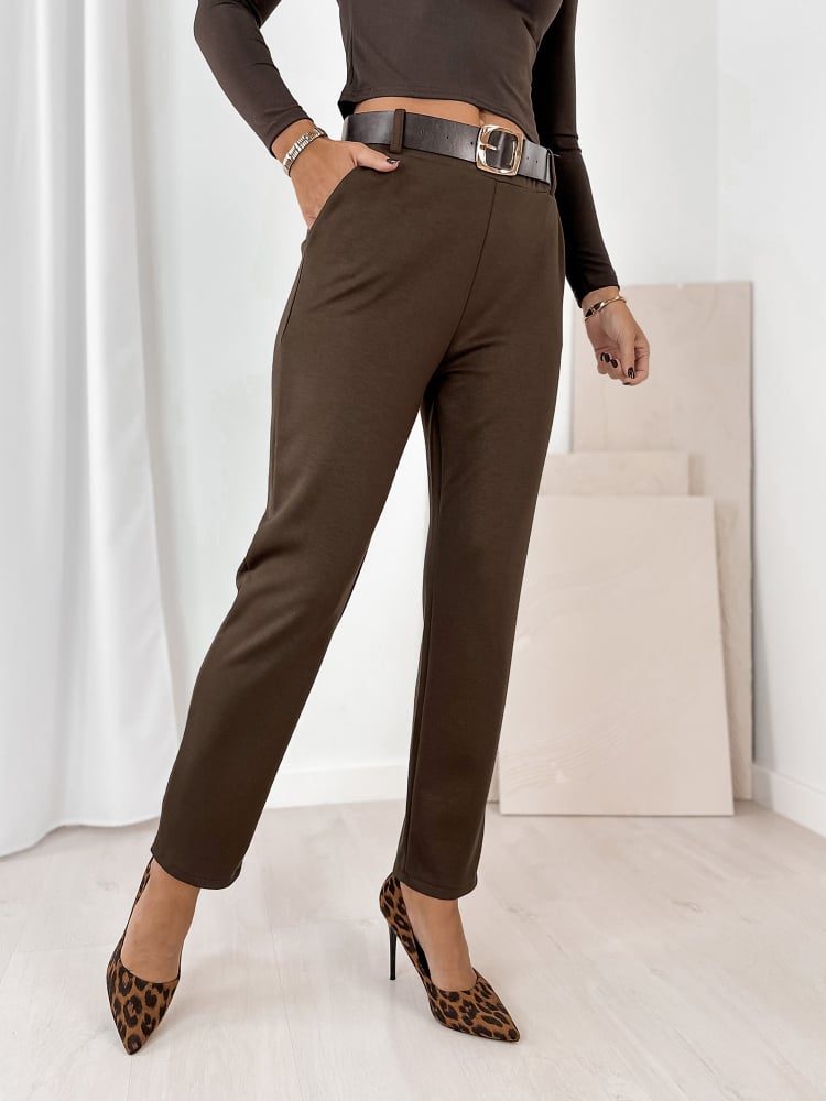 SPODNIE CARLOTTE BRĄZOWE