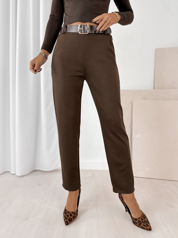 SPODNIE CARLOTTE BRĄZOWE