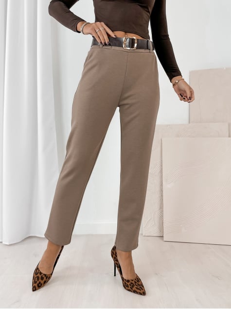 SPODNIE CARLOTTE CIEMNOBEŻOWE