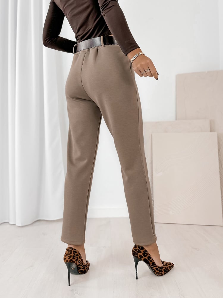 SPODNIE CARLOTTE CIEMNOBEŻOWE