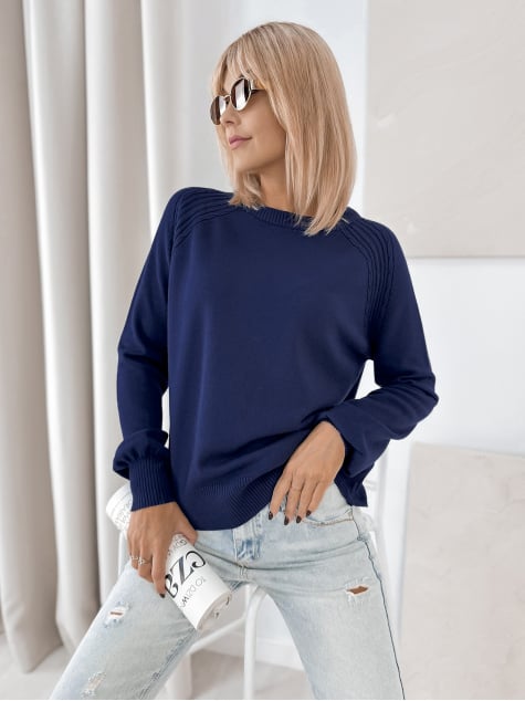 SWETER FEDERICA GRANATOWY