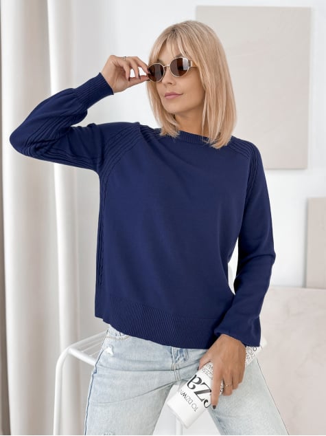 SWETER FEDERICA GRANATOWY