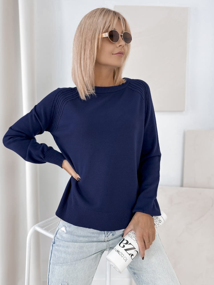 SWETER FEDERICA GRANATOWY