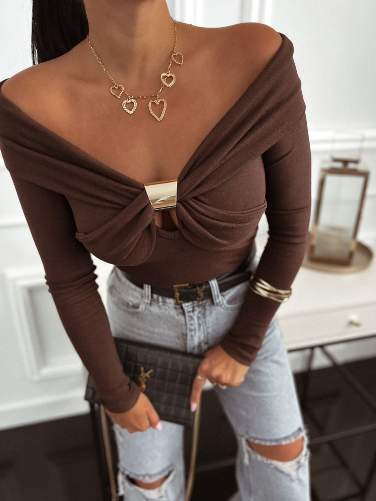 BLUZKA AYESHA BRĄZOWA