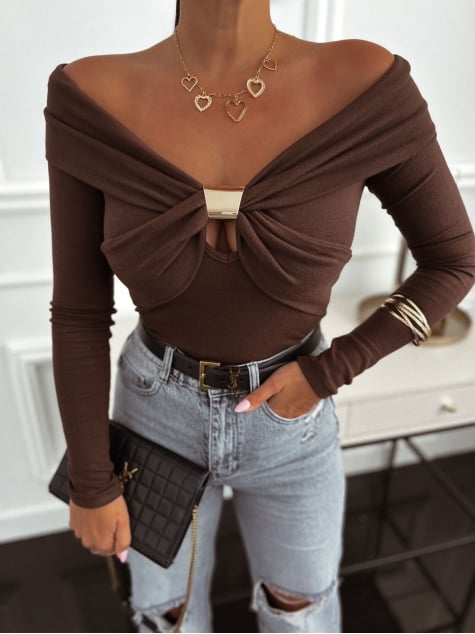 BLUZKA AYESHA BRĄZOWA