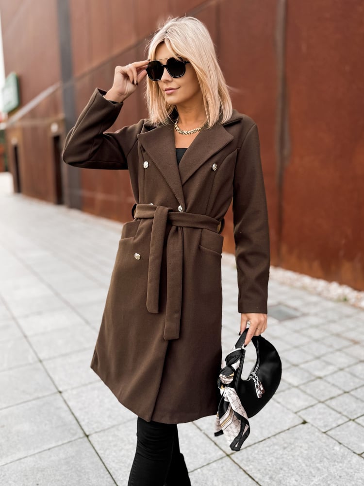 PŁASZCZ OXFORD BRĄZOWY