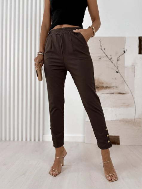 SPODNIE GRACIELLE CIEMNOBRĄZOWE