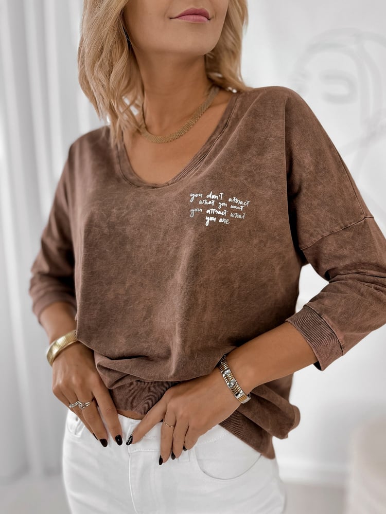 BLUZKA ZERLINA BRĄZOWA BLUZKA ZERLINA BRĄZOWA