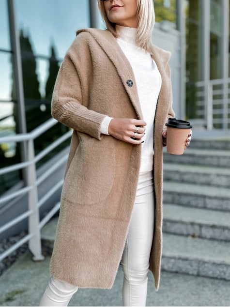 PŁASZCZ ALPAKA CESIRA KARMELOWY