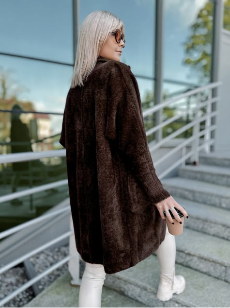 PŁASZCZ ALPAKA REIL CIEMNOBRĄZOWY