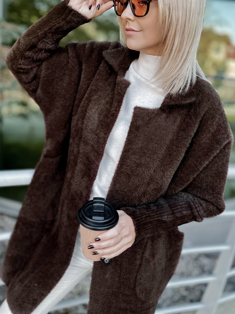 PŁASZCZ ALPAKA REIL CIEMNOBRĄZOWY