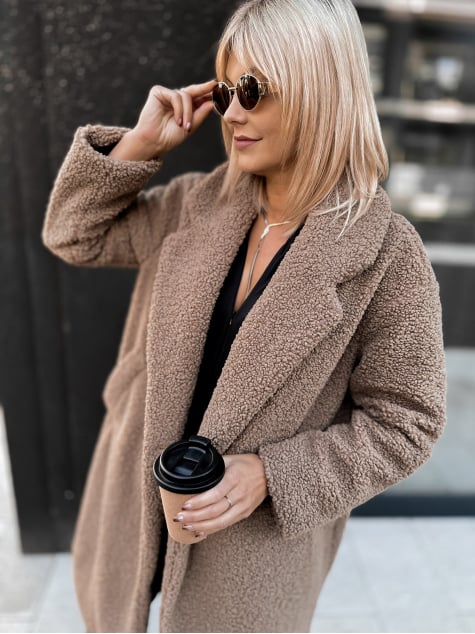 PŁASZCZ BOUCLE SHANTER KARMELOWY