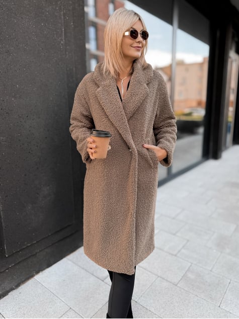 PŁASZCZ BOUCLE SHANTER KARMELOWY