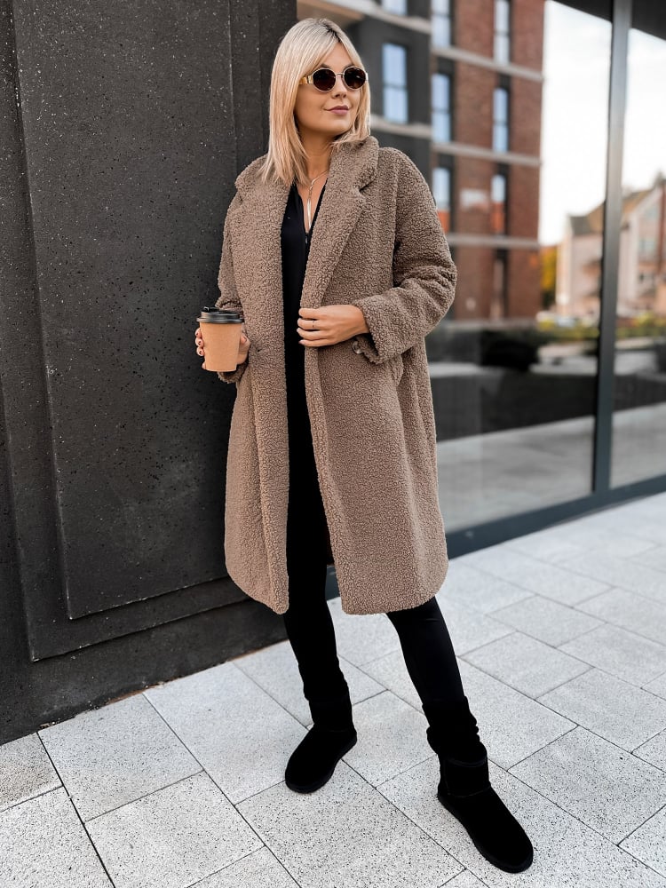 PŁASZCZ BOUCLE SHANTER KARMELOWY