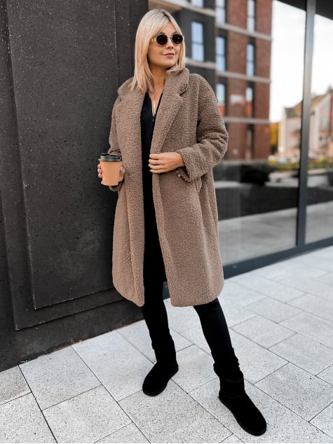 PŁASZCZ BOUCLE SHANTER KARMELOWY