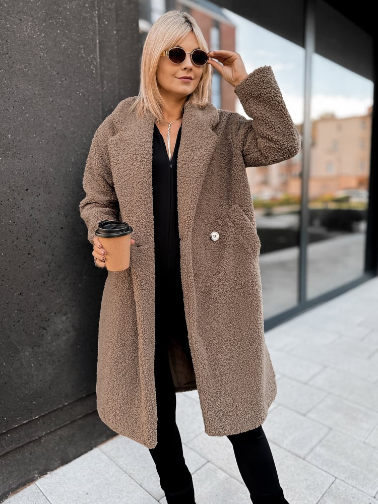 PŁASZCZ BOUCLE SHANTER KARMELOWY