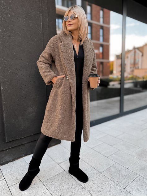 PŁASZCZ BOUCLE SHANTER KARMELOWY