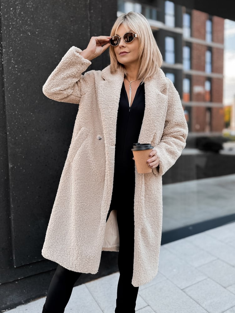 PŁASZCZ BOUCLE SHANTER BEŻOWY