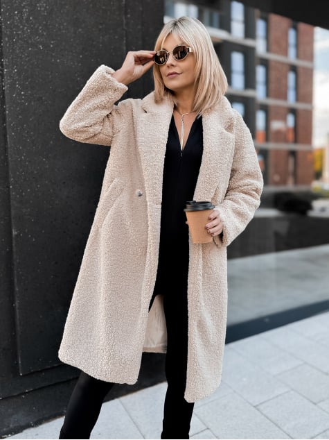 PŁASZCZ BOUCLE SHANTER BEŻOWY