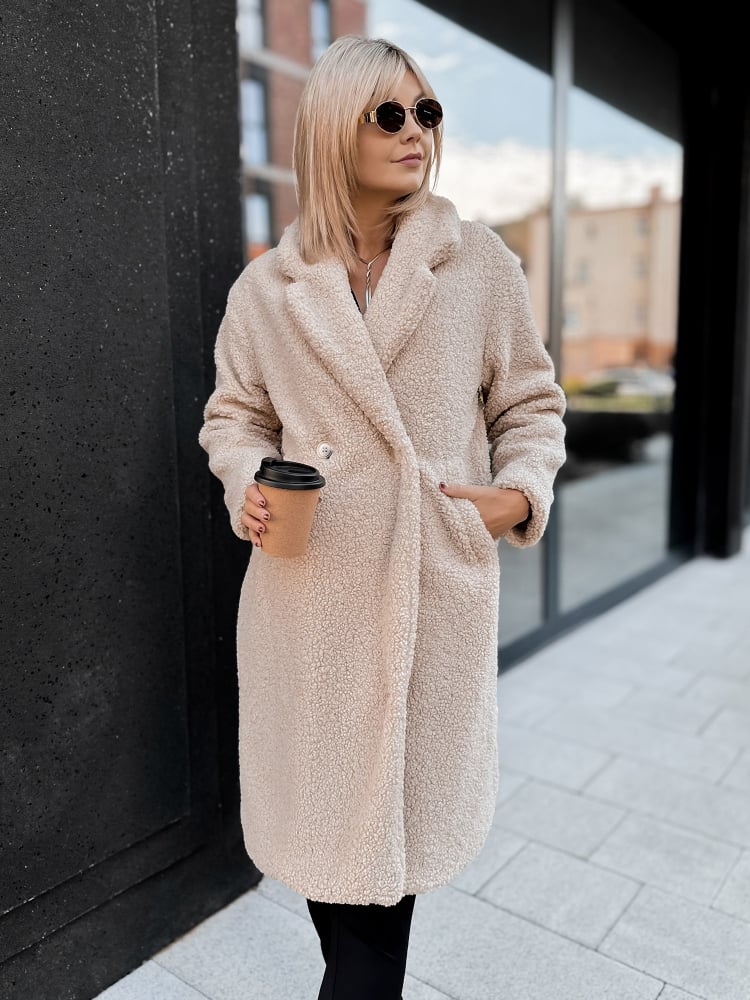 PŁASZCZ BOUCLE SHANTER BEŻOWY