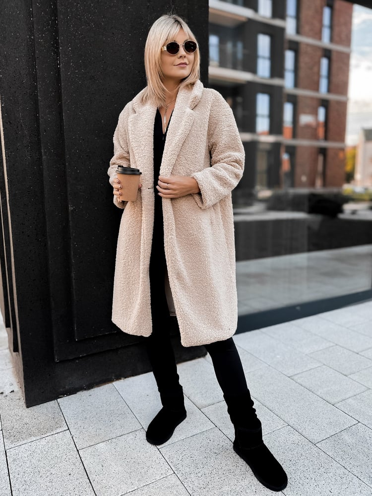 PŁASZCZ BOUCLE SHANTER BEŻOWY