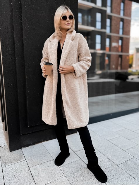 PŁASZCZ BOUCLE SHANTER BEŻOWY