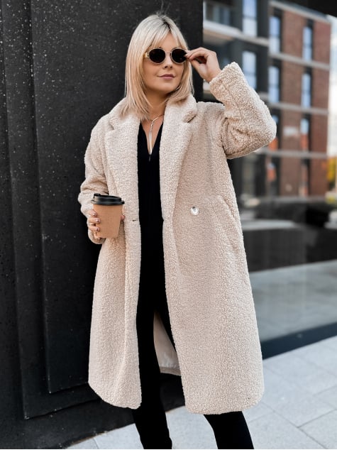 PŁASZCZ BOUCLE SHANTER BEŻOWY