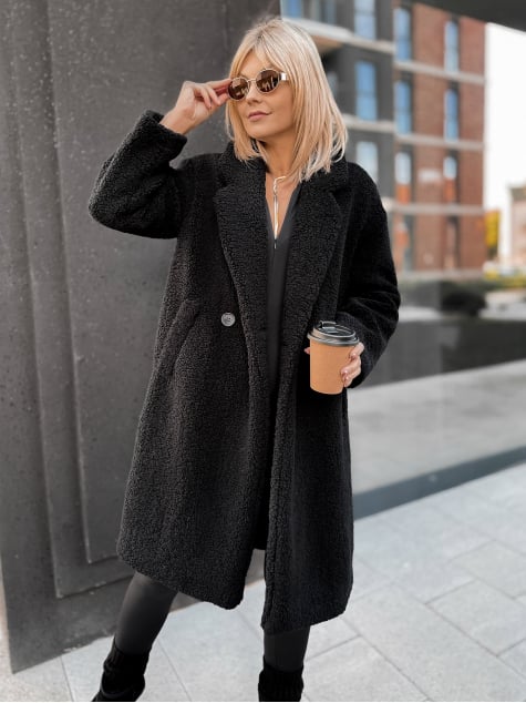 PŁASZCZ BOUCLE SHANTER CZARNY