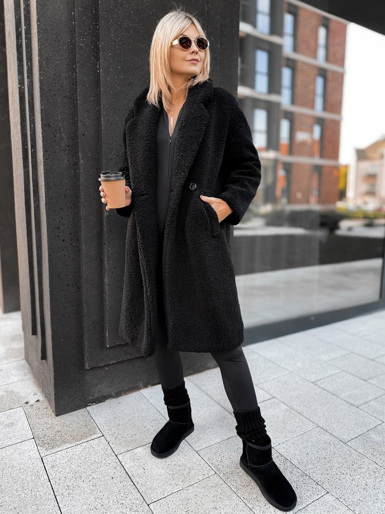 PŁASZCZ BOUCLE SHANTER CZARNY