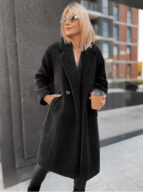 PŁASZCZ BOUCLE SHANTER CZARNY