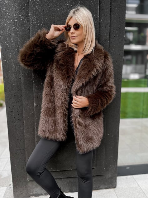 PŁASZCZ FUTERKO ERMINE BRĄZOWY