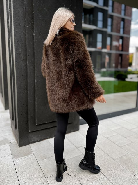 PŁASZCZ FUTERKO ERMINE BRĄZOWY