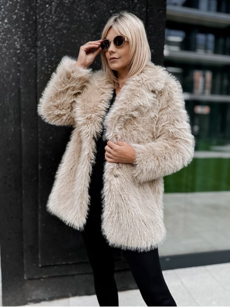 PŁASZCZ FUTERKO ERMINE BEŻOWY