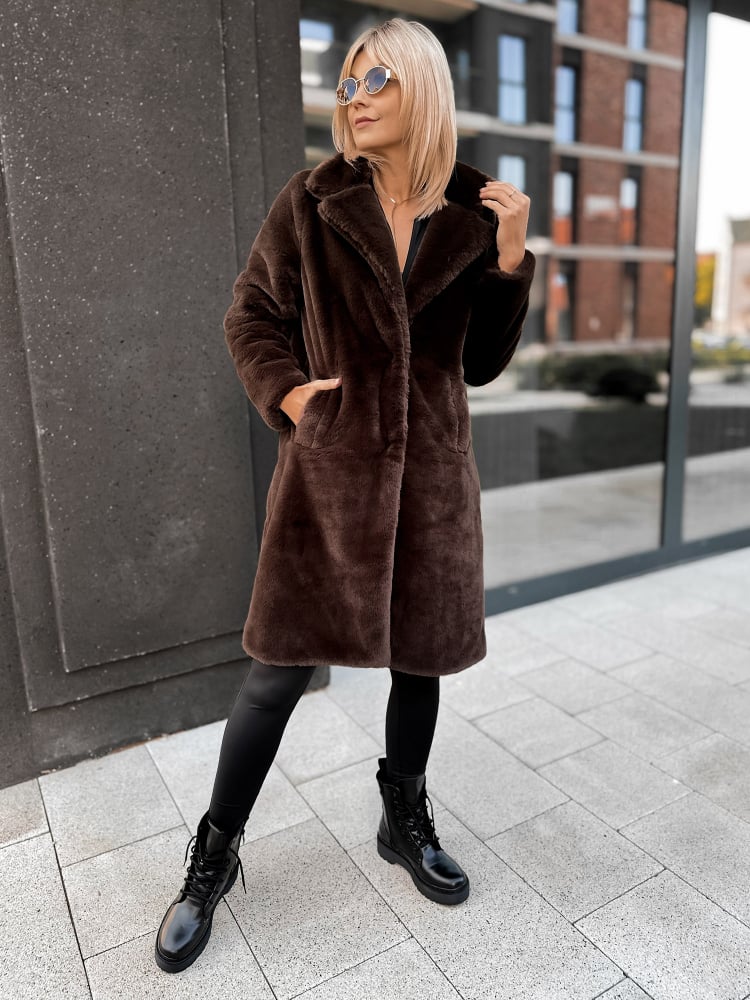 PŁASZCZ FUTERKO SABELLA BRĄZOWY