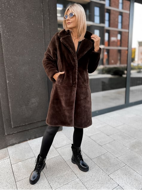 PŁASZCZ FUTERKO SABELLA BRĄZOWY