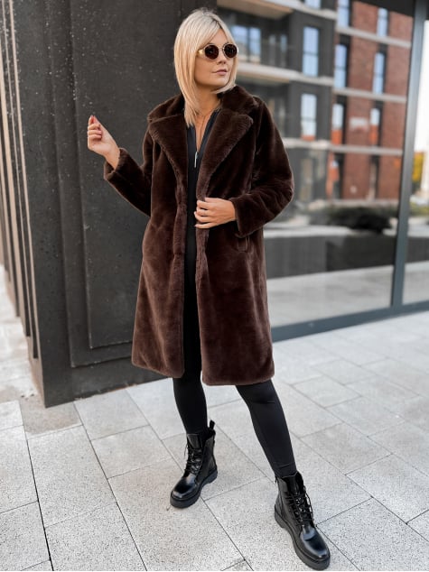 PŁASZCZ FUTERKO SABELLA BRĄZOWY